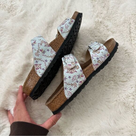 Birkenstock Birkis blue floral double strap sandals size EU 37 - Picture 2 of 9